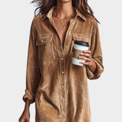 Maria | Vestido de pana marrón